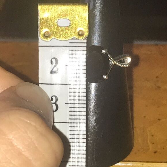 Natural Black Spinel Sterling Silver Infinity Ring Size 6 - Picture 8 of 9